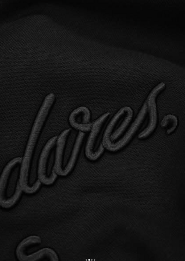 She Who Dares Wins | Black 3D Embroidered Sweatshirt