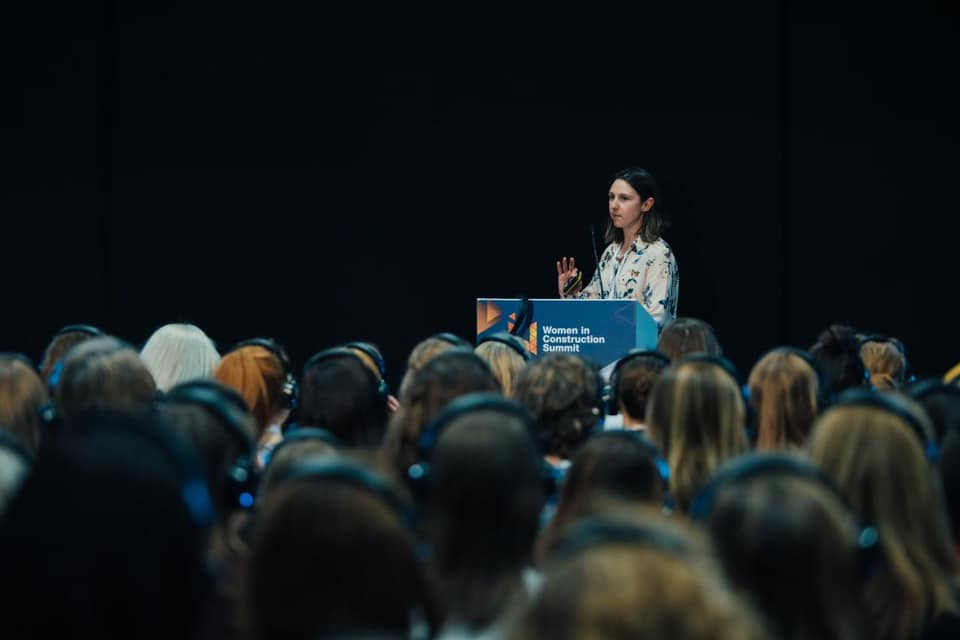 Michelle Hands speaking at the Women in Construction Summit