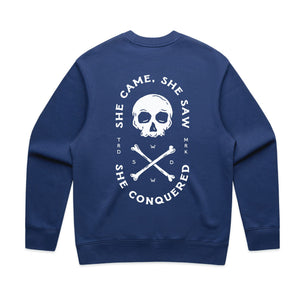 Relaxed She Came, She Saw Sweatshirt Blue